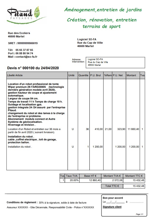 Logiciel paysagiste espaces verts  logiciel de gestion SOFA