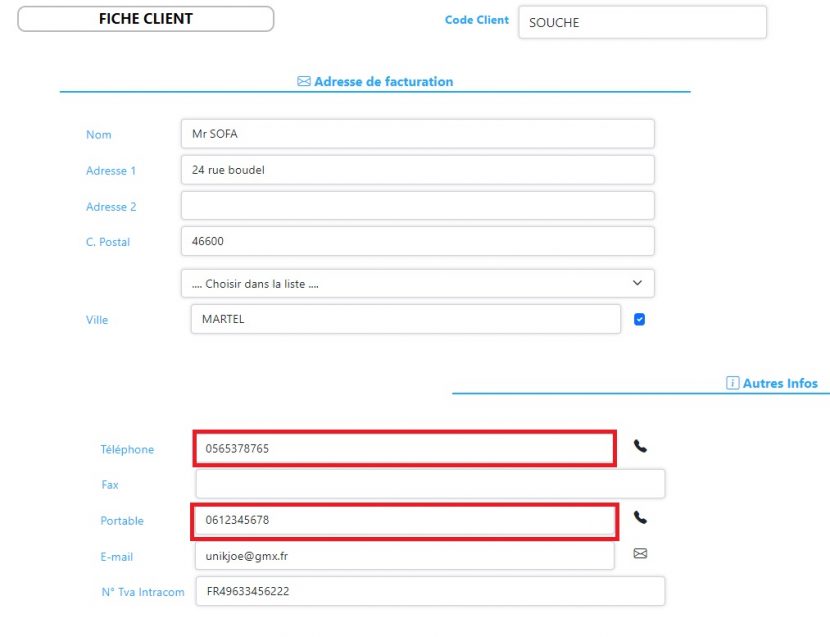 Nouvelle fonctionnalité : affichage du téléphone client sur les ...